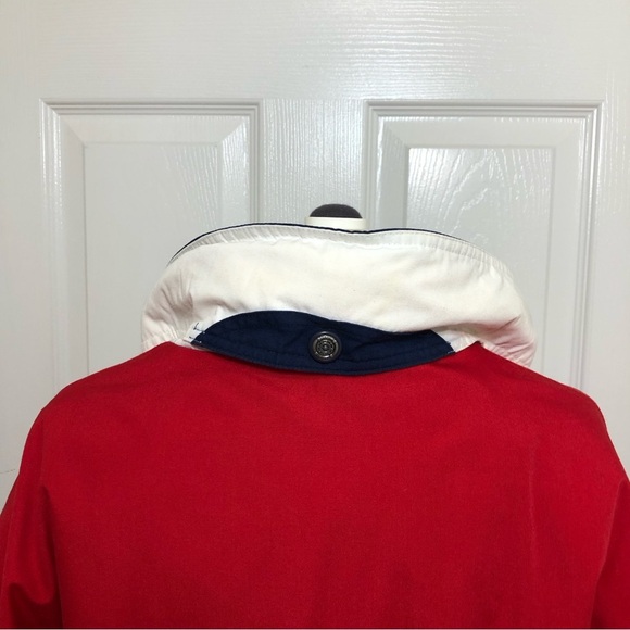Pacific Trail by London Fog All Weather Hooded Waist String Red Lined Jacket M - Picture 10 of 16